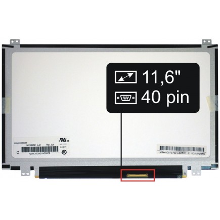 Laptop Bildschirm B116XTN04.0 LCD Display 11,6“ 40Pin HD LED Slim - Glänzend