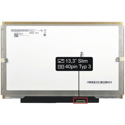 Laptop Bildschirm LP133WX2-TLE1 LCD Display 13,3“ 40Pin WXGA LED Slim - Glänzend