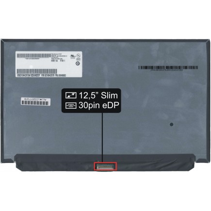 Laptop Bildschirm B125HAN02.2 HW0A LCD Display 12,5" FHD LED 30 pin eDP - Glänzend