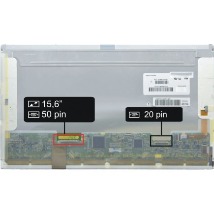 Laptop Bildschirm Normal LCD Display 15,6“ 50Pin Full HD LED IPS - Glänzend