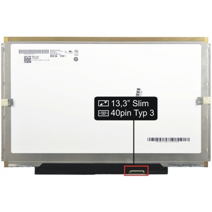 Laptop Bildschirm LP133WX2-TLC2 Kompatibilní LCD Display 13,3“ 40pin WXGA LED Slim - Matt