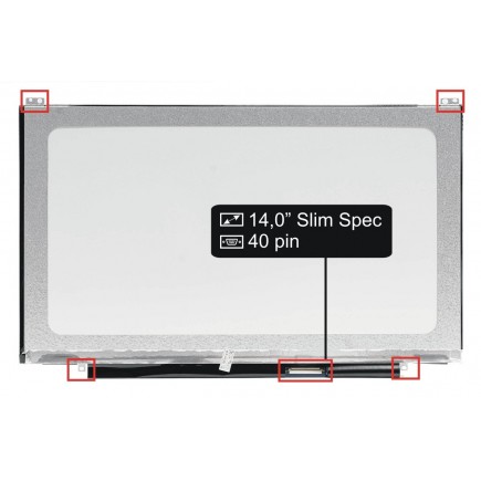 Laptop Bildschirm HW14WX101 Kompatibilní LCD Display 14“ 40Pin HD LED SlimTB - Matt