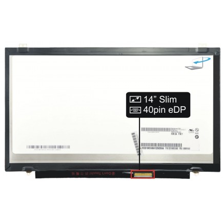 Laptop Bildschirm B140QAN01.0 LCD Display 14“ 40Pin eDP QHD LED IPS SlimTB - Glänzend 