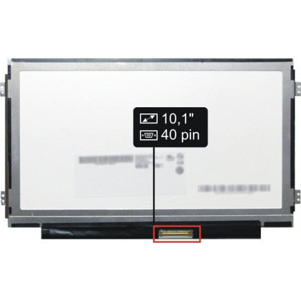 Laptop Bildschirm AUO B101AW06 V.3 LCD Display 10,1“ 40pin WSVGA LED Slim - Glänzend