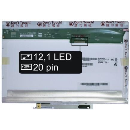 Laptop Bildschirm B121EW07 V.0 LCD Display 12,1“ 20Pin WXGA LED - Glänzend