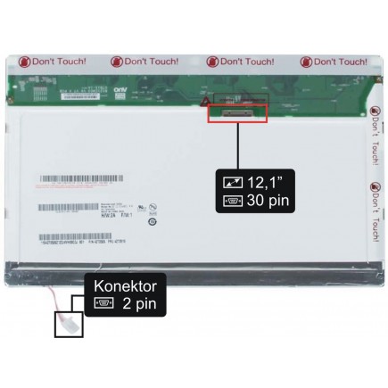 Laptop Bildschirm AUO B121EW09 V.3 LCD Display 12,1“ 30Pin CCFL - Glänzend