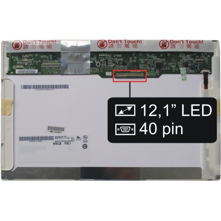 Laptop Bildschirm AUO B121EW09 Comp V.2 LCD Display 12,1“ 40Pin WXGA LED - Glänzend