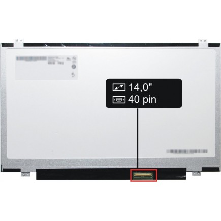 Laptop Bildschirm LP140WD2-TLB1 LCD Display 14,0“ 40Pin HD+ LED SlimTB - Glänzend
