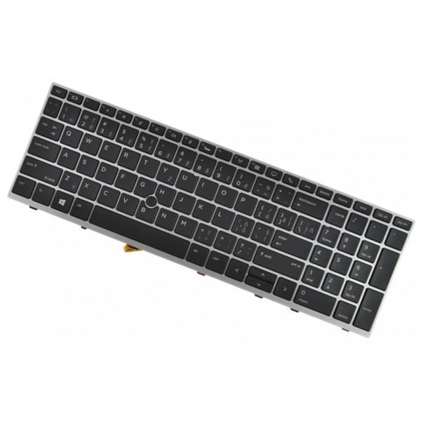 HP EliteBook 850 G6 Laptop Tastatur, CZ / SK Silberner Rahmen, hintergrundbeleuchtete Tastatur, Trackpoint