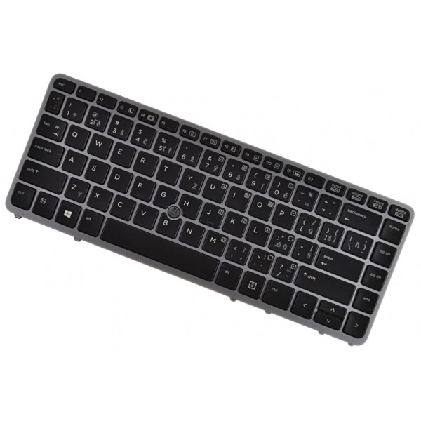 776475-001 Laptop Tastatur, CZ / SK Silberner Rahmen, hintergrundbeleuchtete Tastatur, Trackpoint