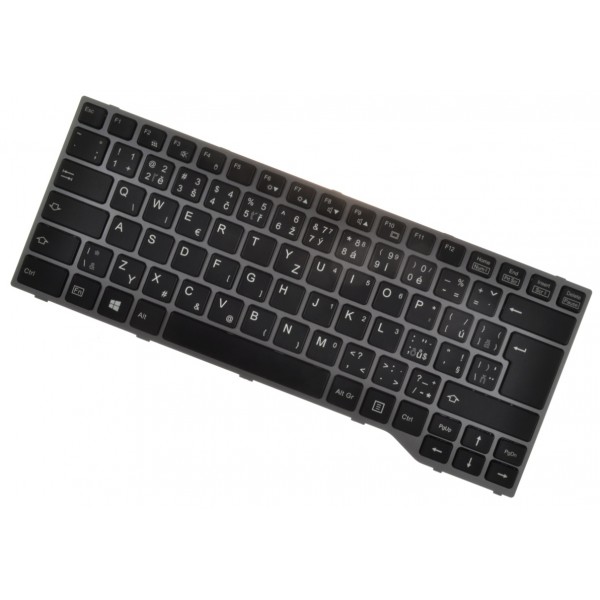 Fujitsu Siemens LIFEBOOK E735 Laptop Tastatur, CZ/SK Grau, Mit Rahmen, Hintergrundbeleuchtete 
