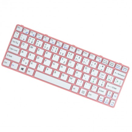 Sony Vaio kompatibilní 149036611BR Laptop Tastatur, mit Rahmen, Rosa CZ / SK