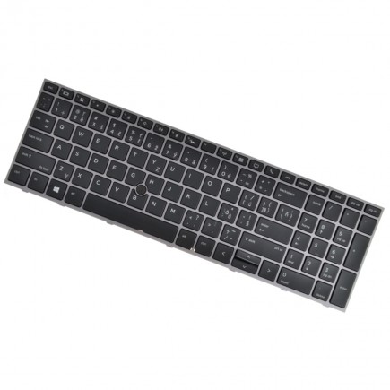 HP ProBook 650 G4 Laptop Tastatur, CZ / SK Silberner Rahmen, hintergrundbeleuchtete Tastatur, Trackpoint