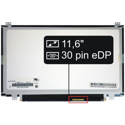 Laptop Bildschirm Kompatibilní B116XTN02.3 HW3B LCD Display 11,6“ 30pin eDP HD LED Slim - Glänzend