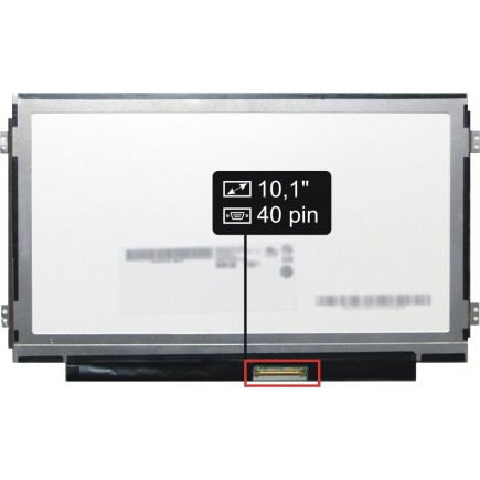 Laptop Bildschirm Kompatibilní M101NWT2 R5 LCD Display 10,1“ 40pin WSVGA LED Slim - Matt