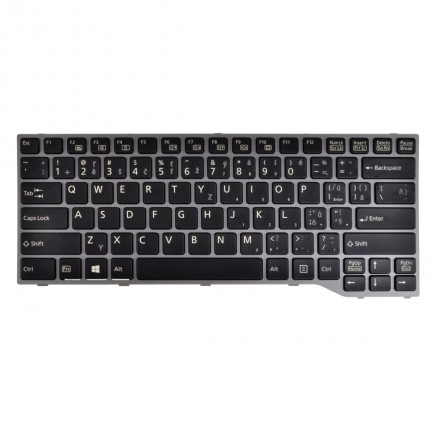 Fujitsu Siemens LIFEBOOK E746 Laptop Tastatur, CZ/SK Grau, Mit Rahmen, Hintergrundbeleuchtete 