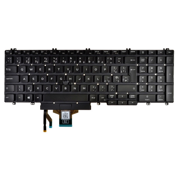 Dell Latitude 15 (5510) Laptop Tastatur, ohne Rahmen, schwarz CZ/SK, mit Hintergrundbeleuchtung
