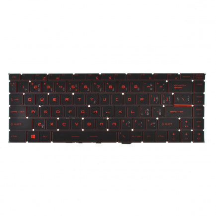 MSI GF63 8RC Laptop Tastatur, ohne Rahmen, schwarz CZ/SK, mit Hintergrundbeleuchtung