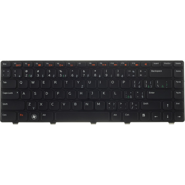 Dell Inspiron 15 Laptop Tastatur, CZ / SK Schwarz, Hintergrundbeleuchtete, mit Rahmen