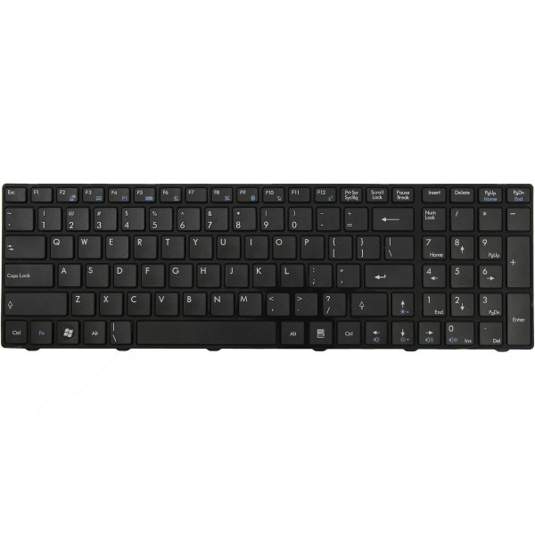 MSI MS-1753 Laptop Tastatur, CZ / SK Schwarz, ohne Hintergrundbeleuchtung, mit Rahmen