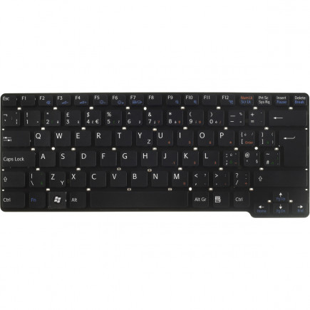 Sony Vaio PCG-61111M Laptop Tastatur, tschechisch schwarz, ohne Rahmen, ohne Hintergrundbeleuchtung