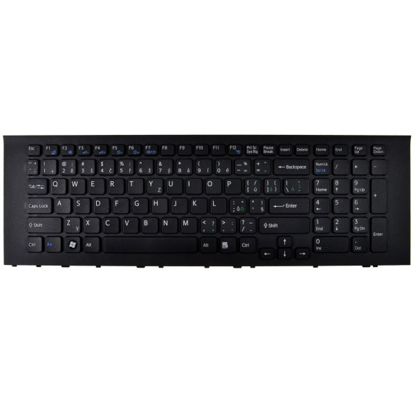 Sony Vaio PCG-91211L Laptop Tastatur, CZ / SK Schwarz, ohne Hintergrundbeleuchtung, mit Rahmen