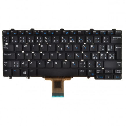 Dell Latitude E5270 Laptop Tastatur, tschechisch schwarz, ohne Rahmen, ohne Hintergrundbeleuchtung