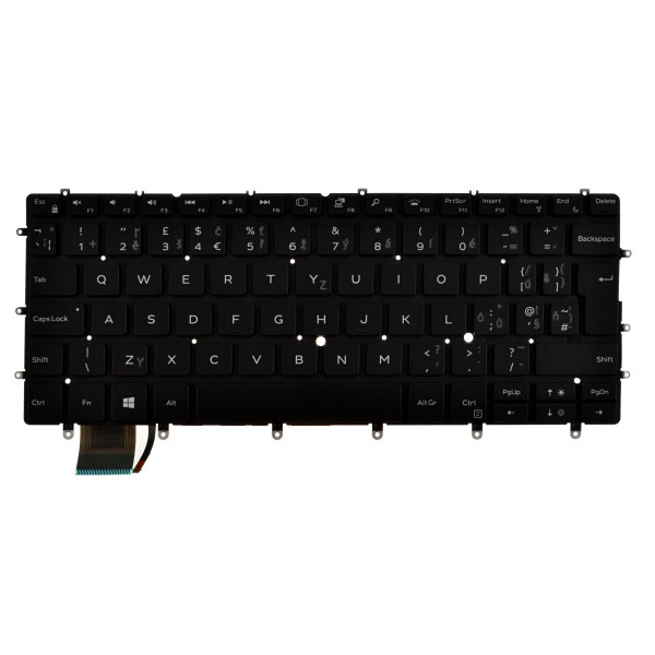 Dell XPS 13 9305 Laptop Tastatur, ohne Rahmen, schwarz CZ/SK, mit Hintergrundbeleuchtung