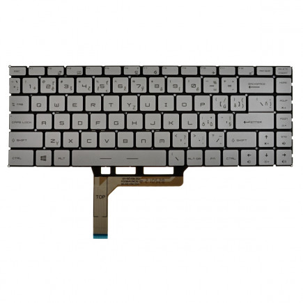 MSI P65 Laptop Tastatur, ohne Rahmen, silber CZ/SK, mit Hintergrundbeleuchtung