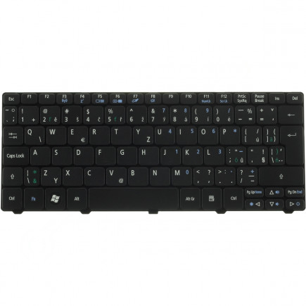 Packard Bell dot sc Laptop Tastatur, CZ / SK Schwarz, ohne Hintergrundbeleuchtung, mit Rahmen