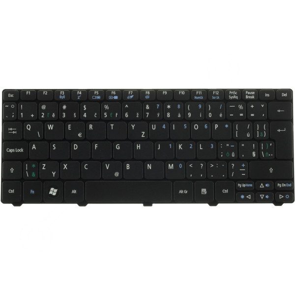 Packard Bell dot se Laptop Tastatur, CZ / SK Schwarz, ohne Hintergrundbeleuchtung, mit Rahmen