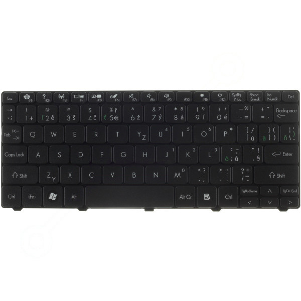 Packard Bell dot se Laptop Tastatur, CZ / SK Schwarz, ohne Hintergrundbeleuchtung, mit Rahmen