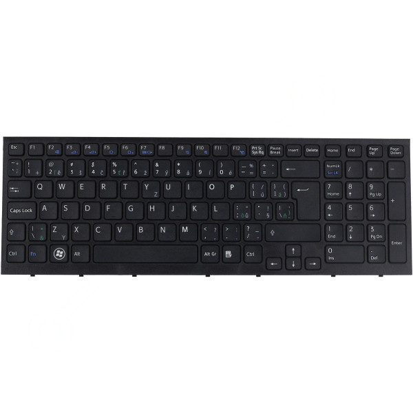 Sony Vaio PCG-71211V Laptop Tastatur, CZ / SK Schwarz, ohne Hintergrundbeleuchtung, mit Rahmen