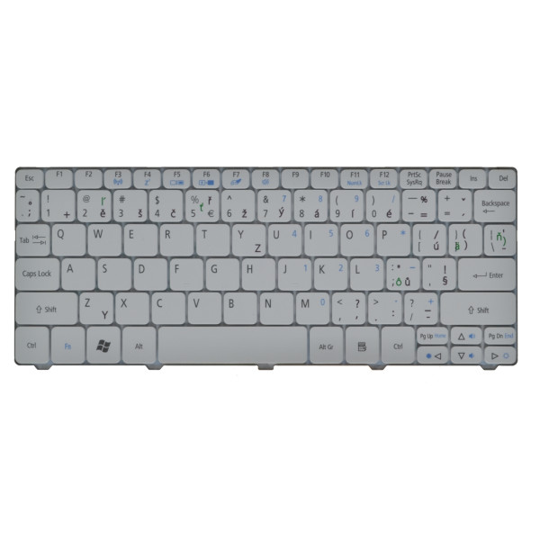 Packard Bell dot se Laptop Tastatur, CZ / SK Weiß, ohne Hintergrundbeleuchtung, mit Rahmen