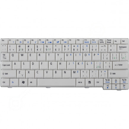 Acer Aspire One 571 Laptop Tastatur, CZ / SK Weiß, ohne Hintergrundbeleuchtung, mit Rahmen