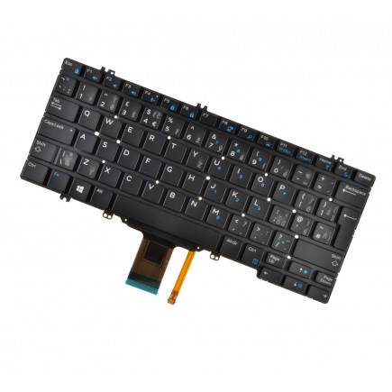 Dell Latitude 7280 Laptop Tastatur, ohne Rahmen, schwarz / weiß / silber CZ/SK, mit Hintergrundbeleuchtung