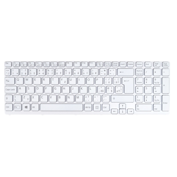 Sony Vaio SVE1711B4E Laptop Tastatur, CZ / SK Weiß, Hintergrundbeleuchtete, mit Rahmen
