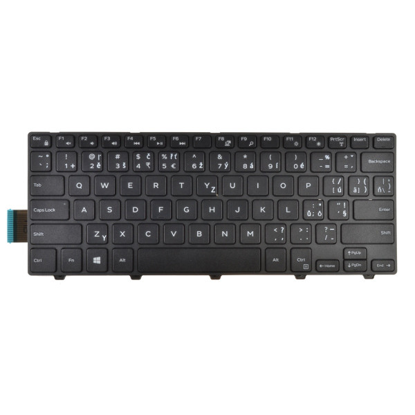 Dell Vostro 3449 Laptop Tastatur, CZ / SK Schwarz, ohne Hintergrundbeleuchtung, mit Rahmen