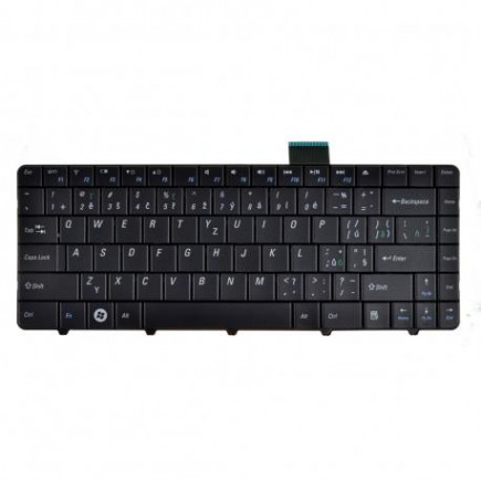 Dell Inspiron 1122 Laptop Tastatur, CZ / SK Schwarz, ohne Hintergrundbeleuchtung, mit Rahmen