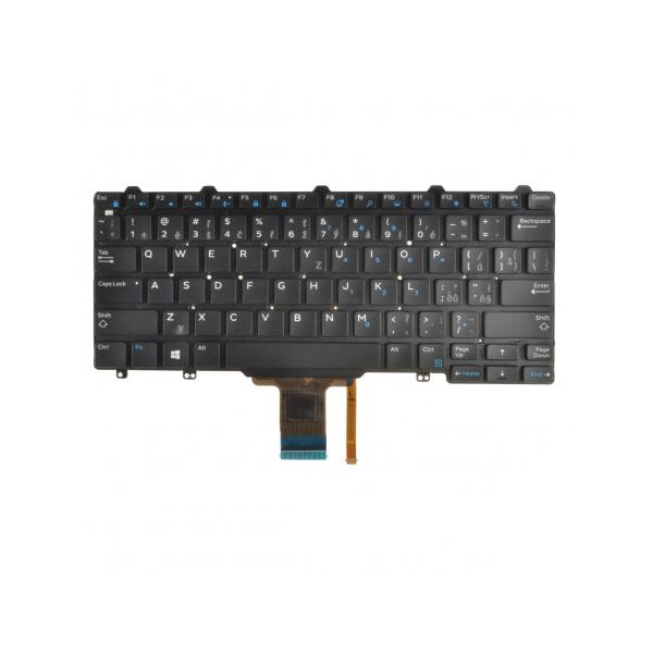 Dell Latitude E7250/7250 Laptop Tastatur, ohne Rahmen, schwarz CZ/SK, mit Hintergrundbeleuchtung
