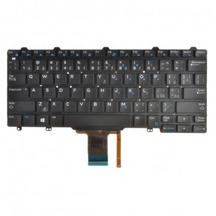 Dell Latitude E7270 Laptop Tastatur, ohne Rahmen, schwarz CZ/SK, mit Hintergrundbeleuchtung