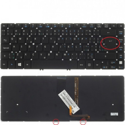 Acer Aspire V5-431 Laptop Tastatur, ohne Rahmen, schwarz CZ/SK, mit Hintergrundbeleuchtung