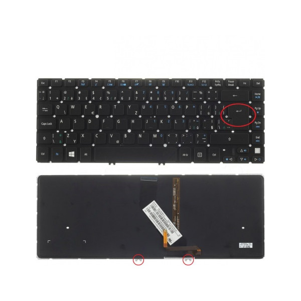Acer Aspire V5-431 Laptop Tastatur, ohne Rahmen, schwarz CZ/SK, mit Hintergrundbeleuchtung