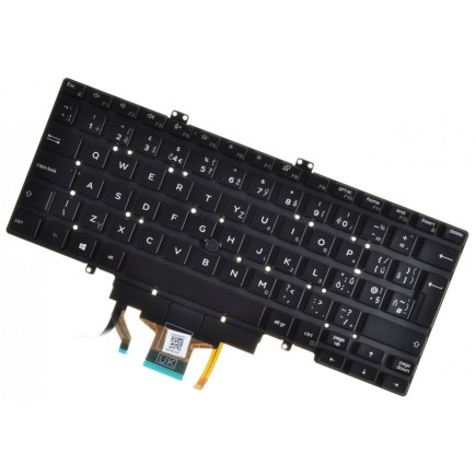 Dell Latitude 5410 Laptop Tastatur, tschechisch ohne Rahmen, Trackpoint, Hintergrundbeleuchtet CZ/SK