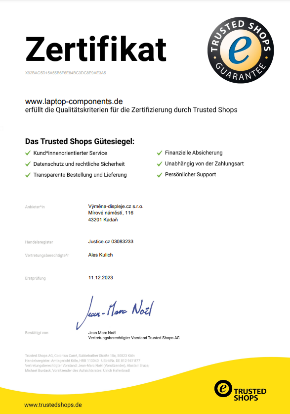 Zertifikat von Trustedshops